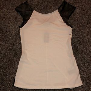 Express white and leather trim tank top
